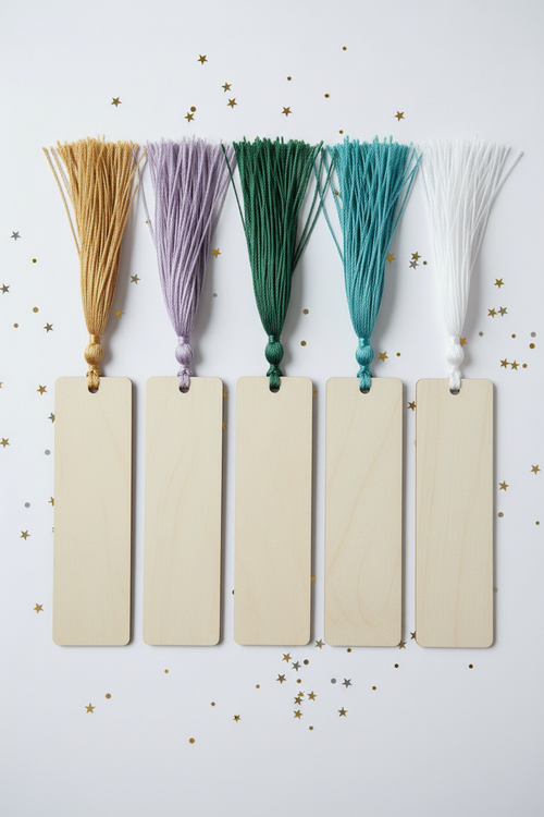 Five Bookmarks White Sparkle Background