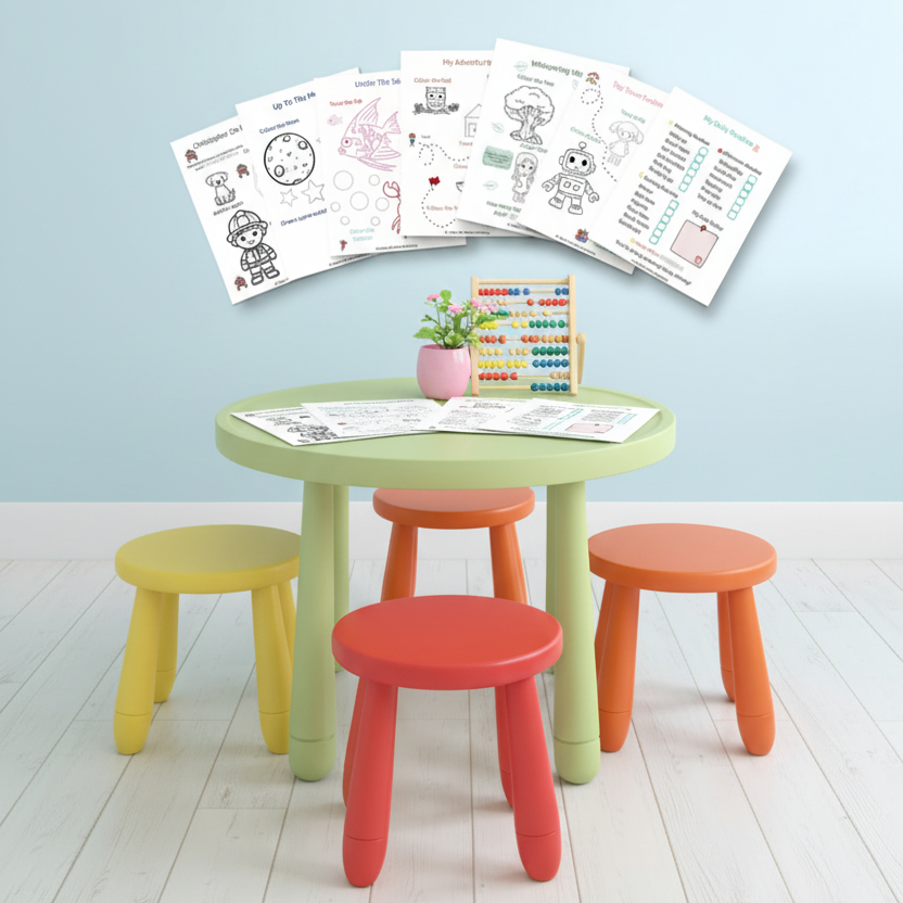 Playroom no flower, colourful stools